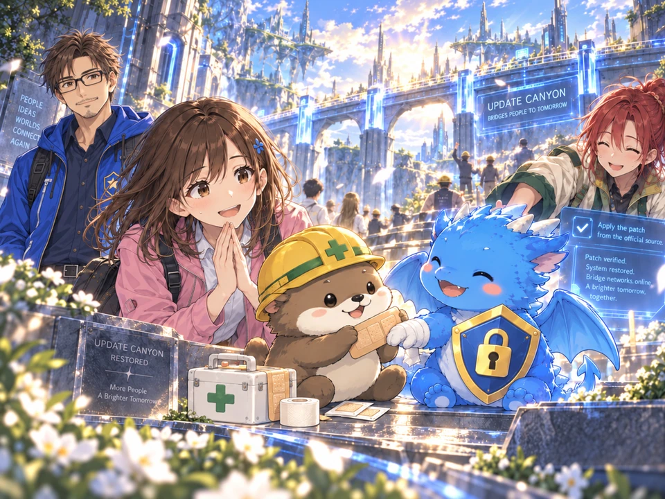 Mana, Yuki and their companions help in Update Canyon as Dr. Tokimoto assists in his blue field jacket.
