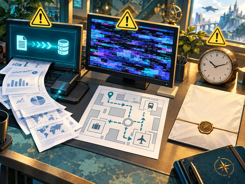 Three pending cases show an ongoing transfer, faulty display with paper guidance, and a sealed journey notice.