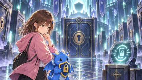 Mana faces rows of locked doors in the Settings Maze.
