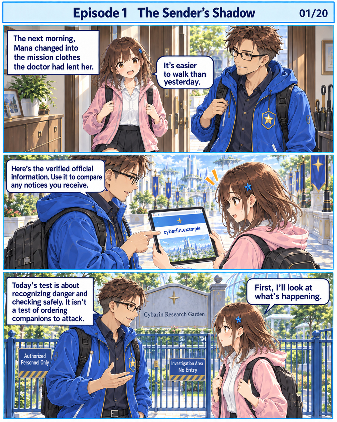 This episode in comic panels and speech bubbles